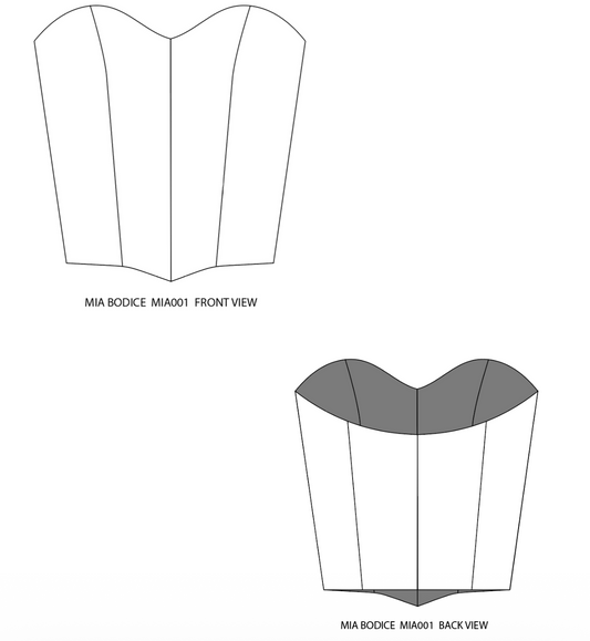 Mia Bodice Pattern - Simple Ballet Bodice - Digital PDF